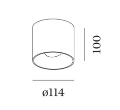 Plafonnier, Ray 1.0, aluminium, LED, dim, 2000-3000K, 465 lm, Ø11,4cm, H10cm - Wever&Ducré