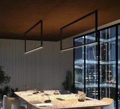 Plafonnier, Retto, noir, LED, dim, 2700K, 2520 lm, L170cm, H60cm - Lumen Center Italia