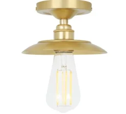 Plafonnier, Reznor, laiton satiné, Ø16cm, H8,5cm - Mullan Lighting