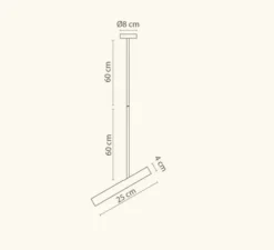 Plafonnier, Rhoda, or, Ø4cm, H25cm - Robin