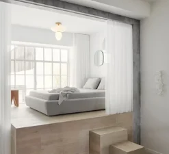 Plafonnier, Rizzatto 42, laiton satiné, opal, Ø40cm, H45cm - Nuura