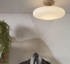 Plafonnier, Sapporo L, beige, verre opalin, Ø34cm, H19cm - Good&Mojo