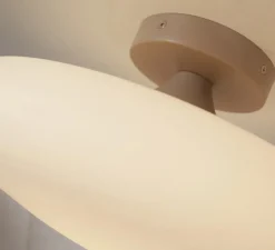 Plafonnier, Sapporo L, beige, verre opalin, Ø34cm, H19cm - Good&Mojo