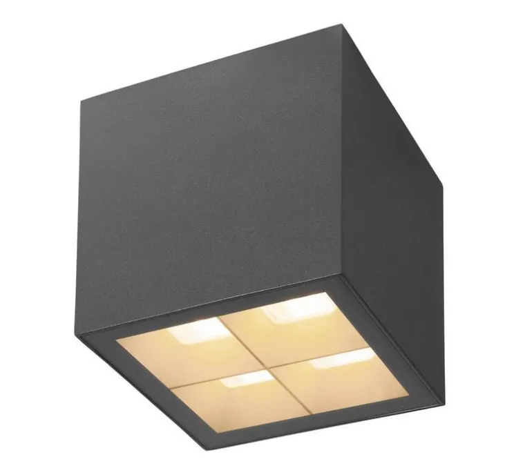 Plafonnier, S-cube, anthracite, IP65, LED, dim, 2700-3000K, 1200 lm, Ø9,5cm, H10,6cm - SLV