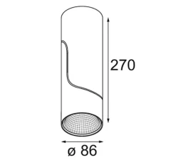 Plafonnier, Semih Surface Adjustable 86 1x, blanc, LED, dim, 3000K, 1520 lm, Ø8,6cm, H27cm - Modular