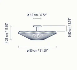 Plafonnier, Siam 80, blanc, Ø80cm, H28cm - Bover