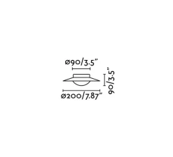 Plafonnier, Side 200, blanc mat, Ø20cm, H9cm - Faro