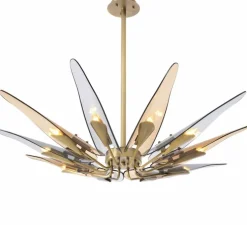 Plafonnier, SKY, laiton antique, verre ambré, verre fumé, Ø112cm, H8,5cm - Eichholtz