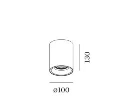 Plafonnier, Solid 1.0 LED, blanc, or, LED, dim TRIAC, 2700K, 710 lm, Ø10cm, H13cm - Wever&Ducré