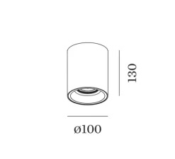 Plafonnier, Solid 1.0 LED, blanc et or, LED, 3000K, 750lm, Ø10cm, H13cm - Wever&Ducré