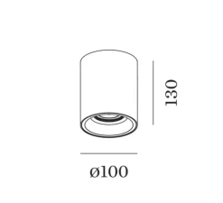 Plafonnier, Solid 1.0 LED, noir, LED, dim, 3000K, 670lm, Ø10cm, H13cm - Wever&Ducré