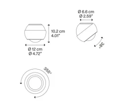 Plafonnier, Spider, noir mat, LED, 2700K, 920 lm, Ø12cm, H10cm - Lodes