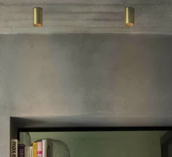 Plafonnier, Stan, or satiné, Ø6cm, H10,5cm - Faro