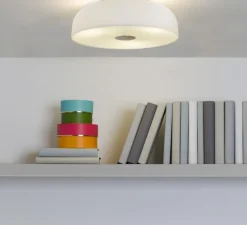 Plafonnier, Syros, blanc brillant, IP44, Ø35cm, H11cm - Astro