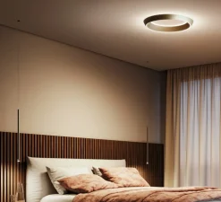 Plafonnier, Tidal 60, champagne mat, LED, dim, 2700K, 6975 lm, Ø60cm, H6,1cm - Lodes