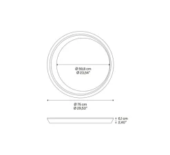 Plafonnier, Tidal 75, noir mat, LED, dim, 2700K, 8589 lm, Ø75cm, H6,1cm - Lodes