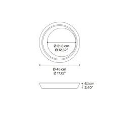 Plafonnier, Tidal 45, noir mat, LED, dim, 2700K, 5040 lm, Ø45cm, H6,1cm - Lodes
