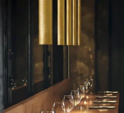 Plafonnier, To-Be, laiton, Ø5,5cm, H45cm, LED, 2700K, 836lm - PANZERI