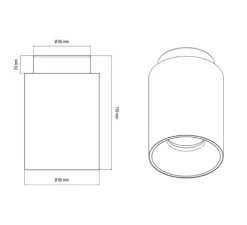 Plafonnier, Tobo C85, blanc, laiton, Ø8,5cm, H13cm - DCW éditions Paris