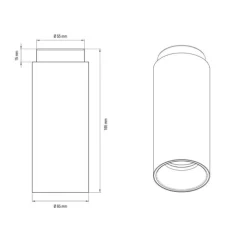 Plafonnier, Tobo C65, blanc, laiton, Ø6,5cm, H16,5cm - DCW éditions Paris