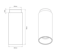 Plafonnier, Tobo C65, noir, laiton, Ø6,5cm, H16,5cm - DCW éditions Paris
