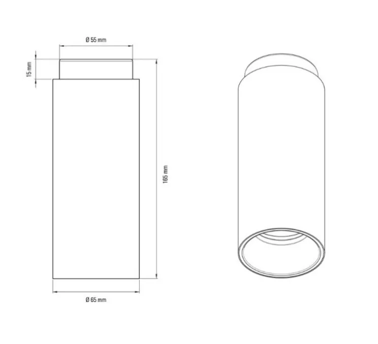 Plafonnier, Tobo C65, noir, laiton, Ø6,5cm, H16,5cm - DCW éditions Paris