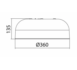 Plafonnier, Tokio, chêne, naturel, IP44, Ø36cm, H13,5cm - MDC