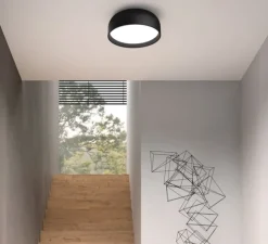 Plafonnier, Tokio, noir mat, IP44, Ø36cm, H13,5cm - MDC