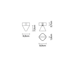 Plafonnier, Tripla F41, anthracite, LED, L9,8cm, H11,2cm - Fabbian