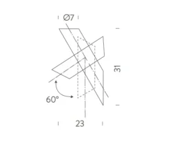 Plafonnier, Tubes Large, blanc/or clair, LED, dim, 2700K, 2x 640 lm, L23cm, H31cm - Nemo Lighting