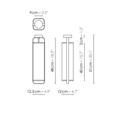 Plafonnier, Twiggy, blanc, cadre cuivré, L12,5cm, H51cm - DesignHeure