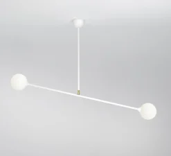 Plafonnier, Two Spheres, blanc, H71cm, L90cm - Atelier Areti