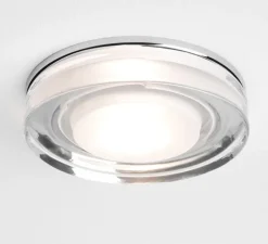 Plafonnier, Vancouver Round, transparent, chrome, IP65, dim, Ø11,5cm, H8cm - Astro
