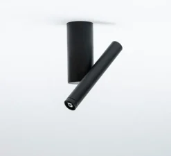Plafonnier, Verso, noir mat, LED, 2700K, 350 lm, Ø2cm, H15cm - OliveLab