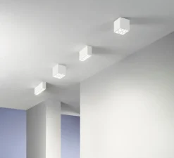 Plafonnier, Vertbois, plâtre, prêt à peindre, Monica, Square, Ø10,5cm, H11cm - Nedgis