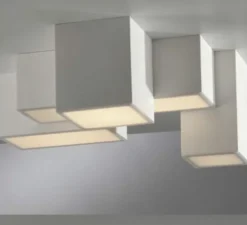 Plafonnier, Vertbois, plâtre, prêt à peindre, Charlotte, Cinq , L37cm, H15,2cm - Nedgis