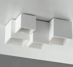 Plafonnier, Vertbois, plâtre, prêt à peindre, Charlotte, Cinq , L37cm, H15,2cm - Nedgis