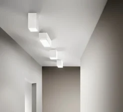 Plafonnier, Vertbois, plâtre, prêt à peindre, Marie square, L14cm, H16cm - Nedgis