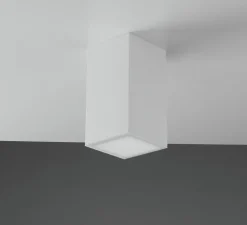 Plafonnier, Vertbois, plâtre, prêt à peindre, Marie square long, blanc mat, L11cm, H20cm - Nedgis