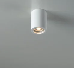 Plafonnier, Vertbois, plâtre, prêt à peindre, Zoé, Tube S, blanc, Ø7cm, H9cm - Nedgis