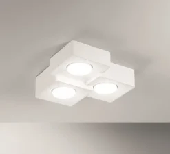 Plafonnier, Vertbois, plâtre, prêt à peindre, Bérénice, Triple, blanc, L27cm, H7,3cm - Nedgis