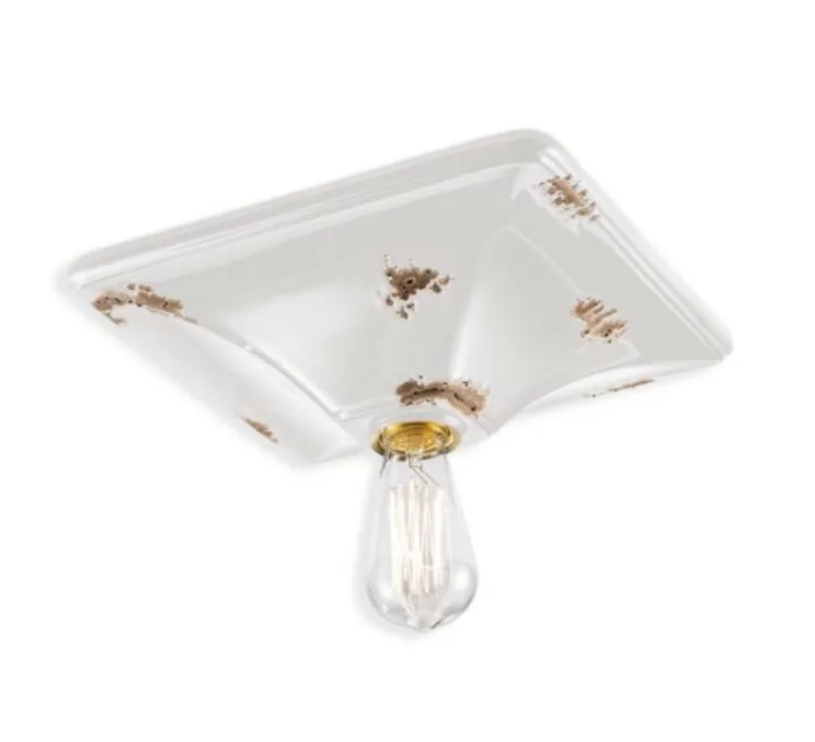 Plafonnier, Vintage C136, blanc, L31cm, H10cm - Ferroluce