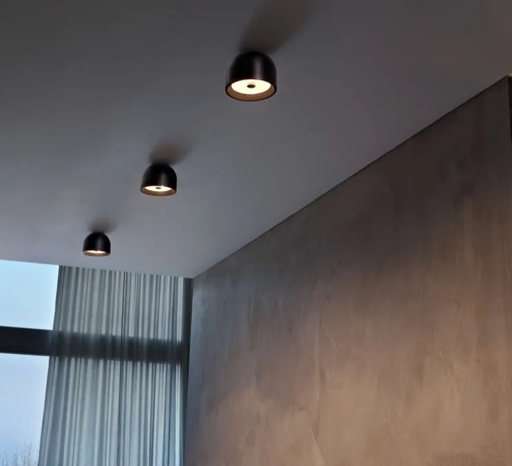 Plafonnier, Wan, noir, IP40, Ø11,5cm, H8,9cm - Flos