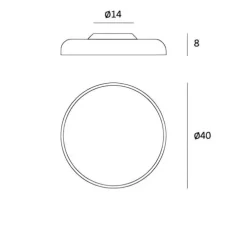 Plafonnier, Zero, gris, LED, dim, 2700k, 2100 lm, Ø40cm, H8cm - Lumen Center Italia
