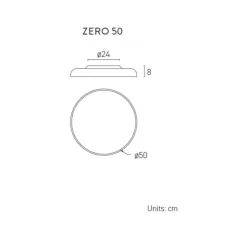Plafonnier, Zero, marron rouge, LED, dim, 2700k, 3260 lm, Ø50cm, H8cm - Lumen Center Italia