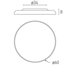 Plafonnier, Zero, noir, LED, dim, 2700k, 4300 lm, Ø60cm, H8cm - Lumen Center Italia