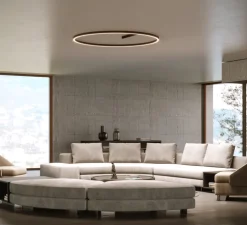 Plafonnier, Zirkol, noir mat, IP40, LED, dim, 2700k, 3923 lm, Ø150cm, H5cm - Ilti Luce