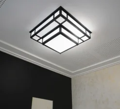 Plafonnier-Applique, Tesseract 600, noir, LED, 3000k, 3520lm à 20000lm, L60cm, H20cm - Raphaël Armand