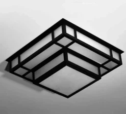 Plafonnier-Applique, Tesseract 600, noir, LED, 3000k, 3520lm à 20000lm, L60cm, H20cm - Raphaël Armand