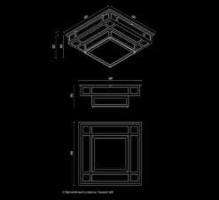 Plafonnier-Applique, Tesseract 600 avec détecteur de mouvement, noir, LED, 3000k, 3520lm à 20000lm, L60cm, H20cm - Raphaël Armand